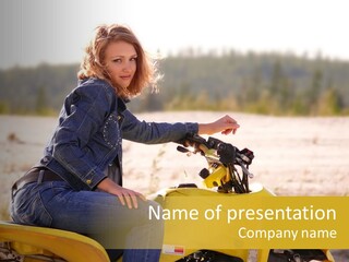 Background Yellow Quadrocycle PowerPoint Template