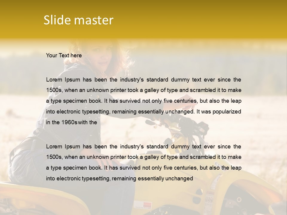 Background Yellow Quadrocycle PowerPoint Template