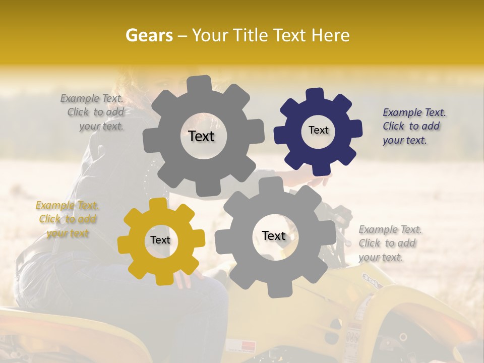 Background Yellow Quadrocycle PowerPoint Template