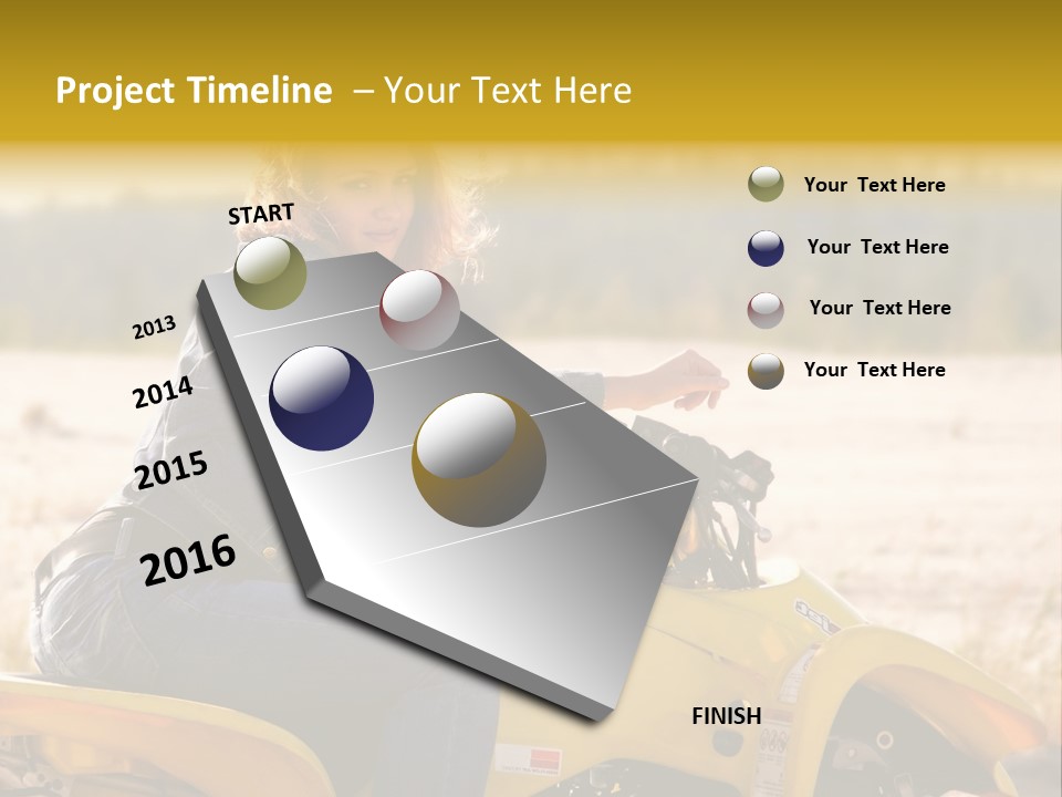 Background Yellow Quadrocycle PowerPoint Template