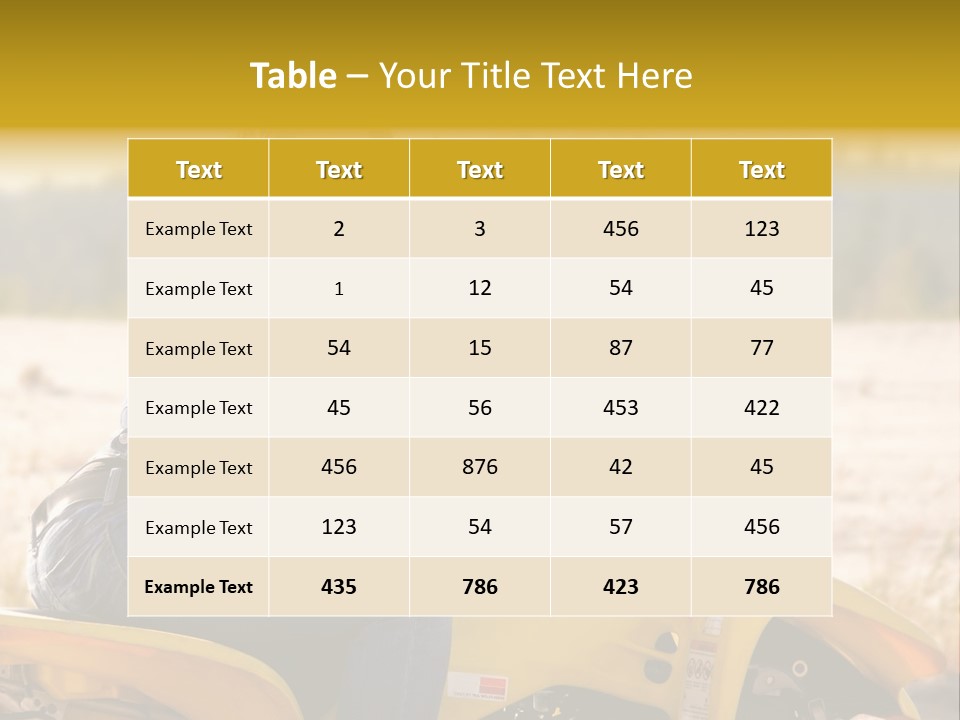 Background Yellow Quadrocycle PowerPoint Template