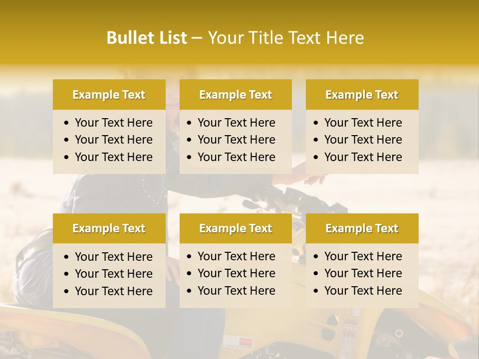 Background Yellow Quadrocycle PowerPoint Template