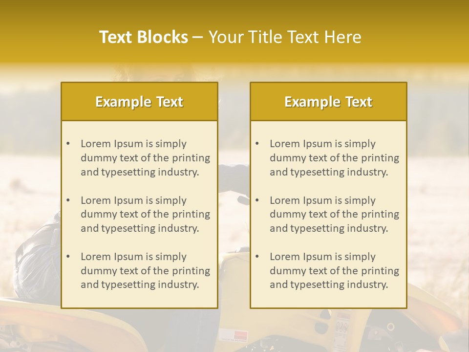 Background Yellow Quadrocycle PowerPoint Template