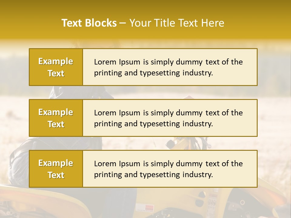 Background Yellow Quadrocycle PowerPoint Template