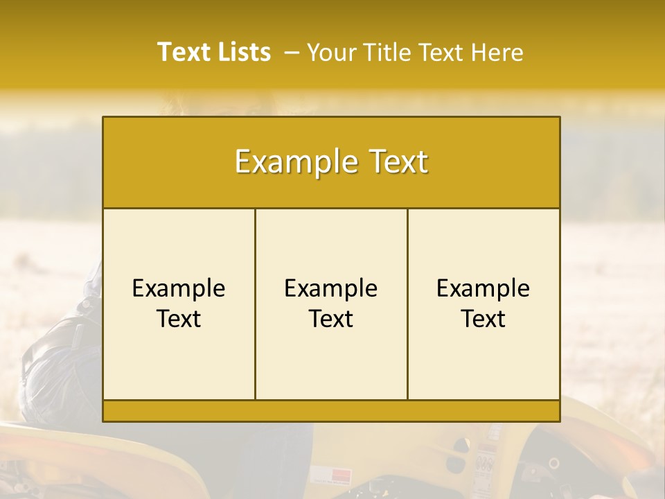Background Yellow Quadrocycle PowerPoint Template