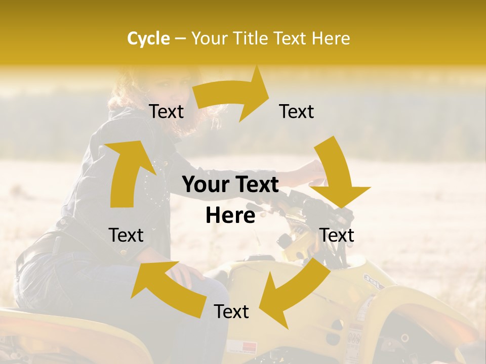 Background Yellow Quadrocycle PowerPoint Template
