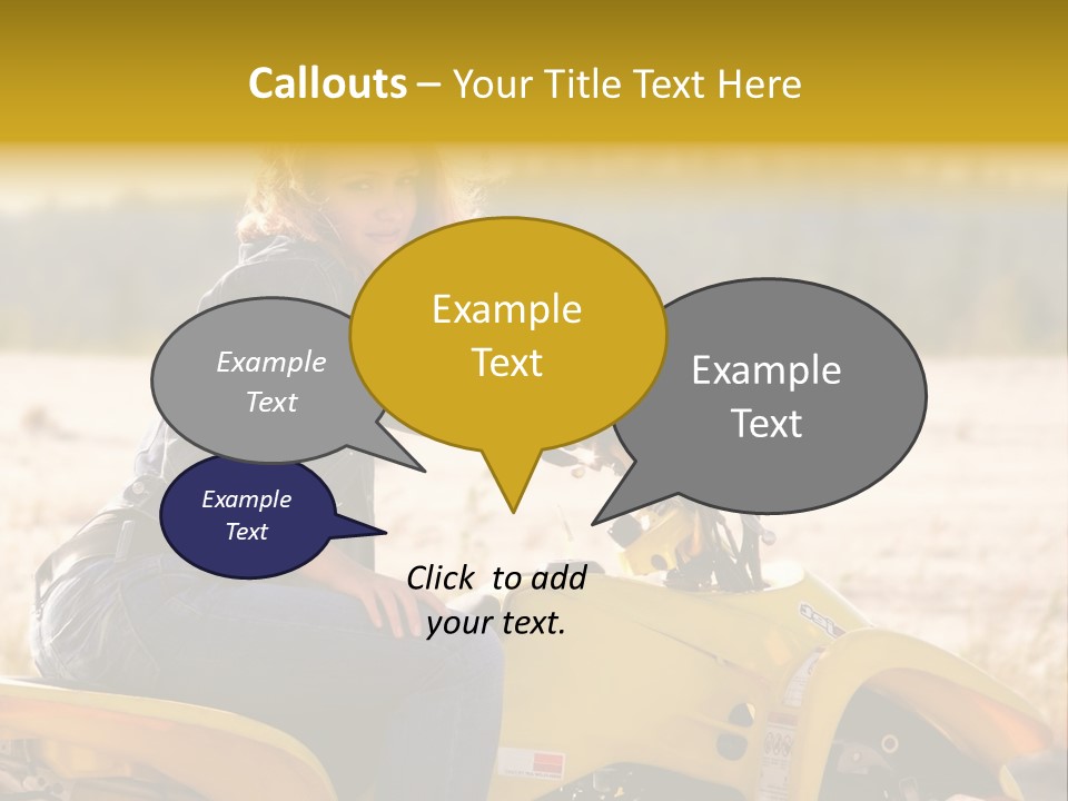 Background Yellow Quadrocycle PowerPoint Template