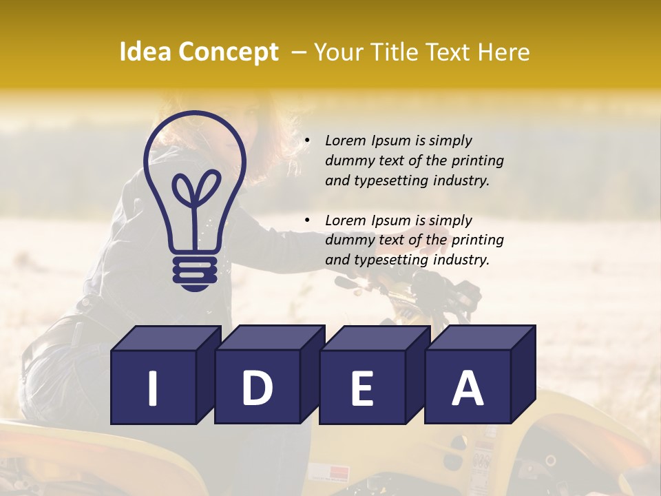 Background Yellow Quadrocycle PowerPoint Template
