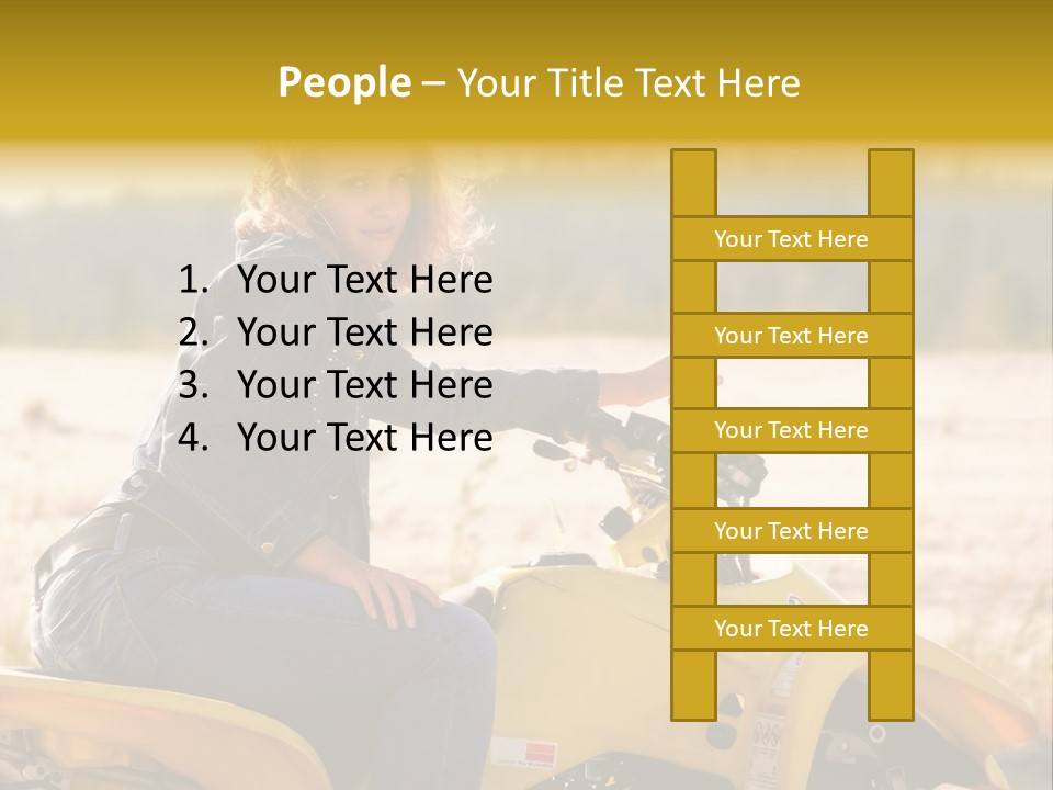 Background Yellow Quadrocycle PowerPoint Template