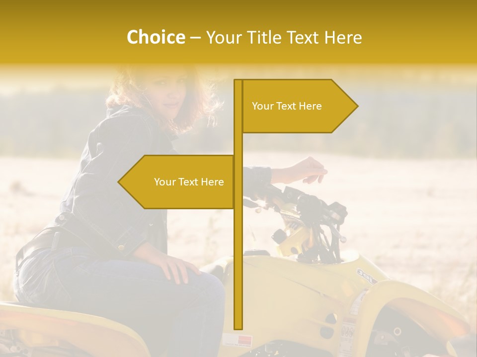 Background Yellow Quadrocycle PowerPoint Template