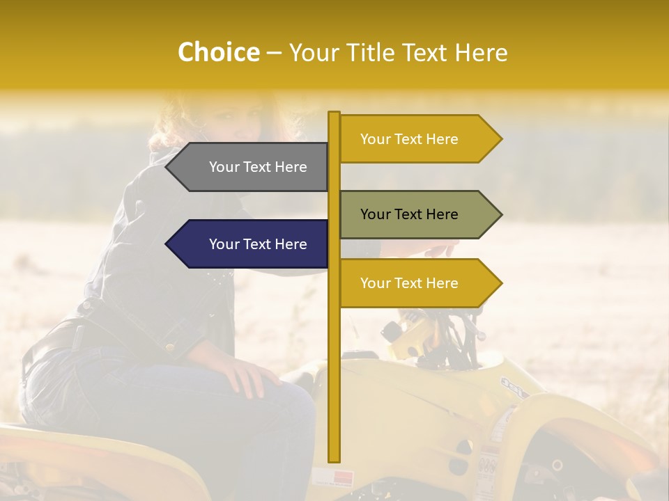 Background Yellow Quadrocycle PowerPoint Template