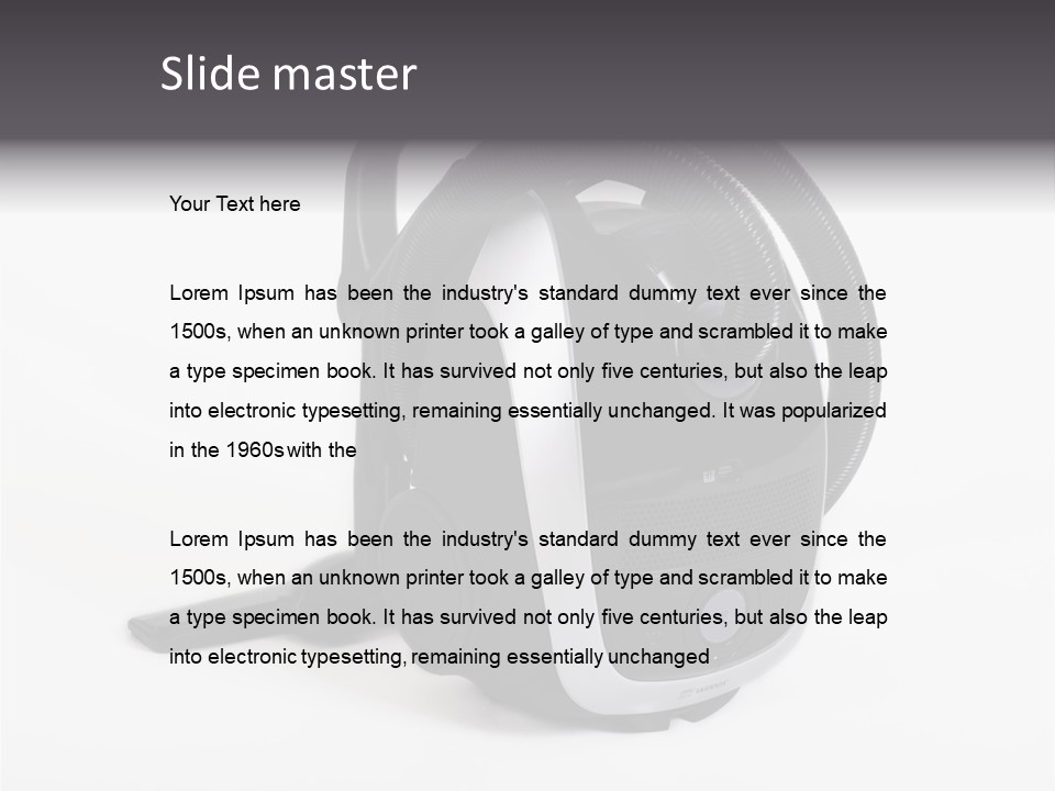 A Black And White Vacuum Is On Display PowerPoint Template