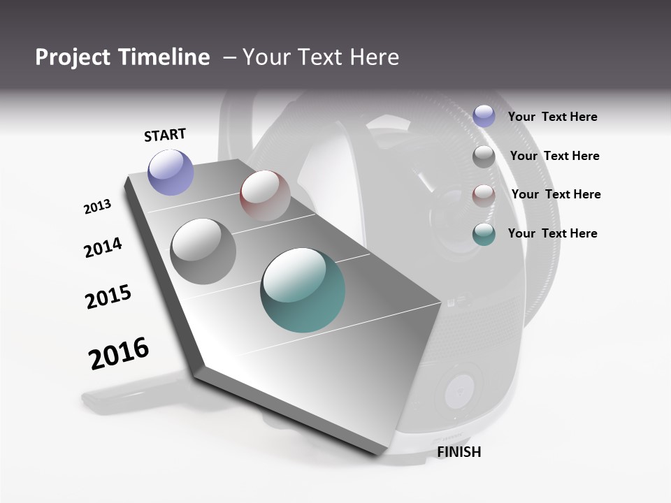 A Black And White Vacuum Is On Display PowerPoint Template