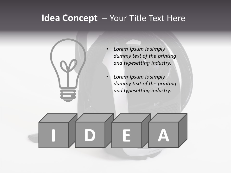 A Black And White Vacuum Is On Display PowerPoint Template