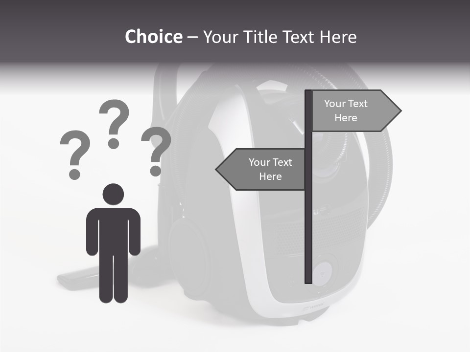 A Black And White Vacuum Is On Display PowerPoint Template