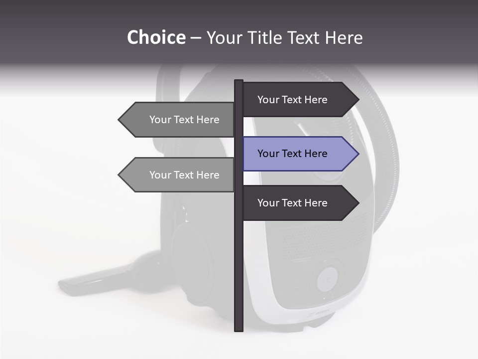 A Black And White Vacuum Is On Display PowerPoint Template