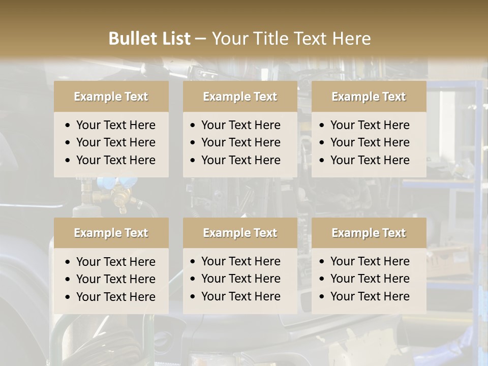 Messy Motor Vehicle Service PowerPoint Template