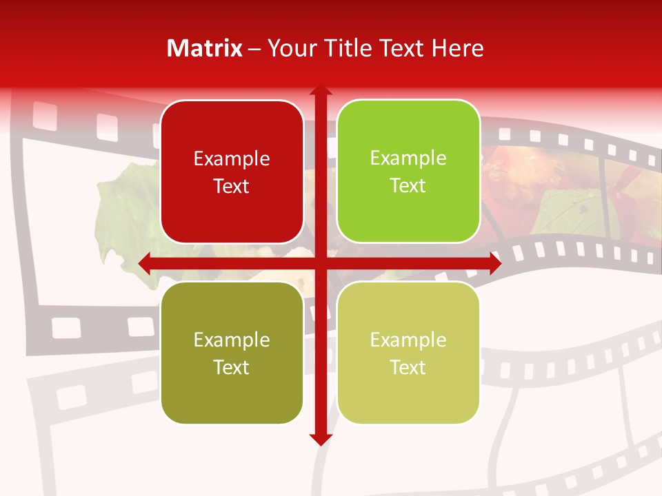 A Film Strip With A Salad On It PowerPoint Template