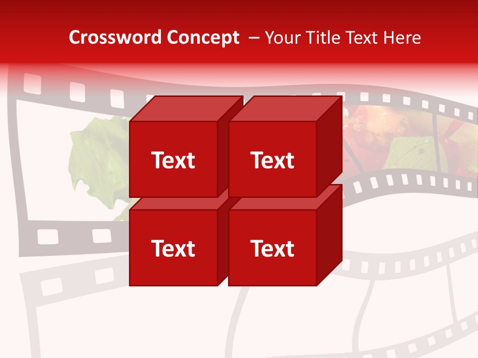 A Film Strip With A Salad On It PowerPoint Template