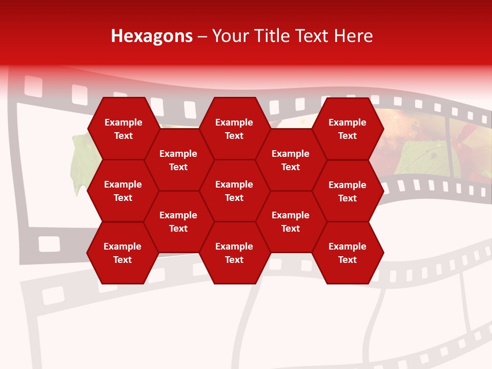 A Film Strip With A Salad On It PowerPoint Template