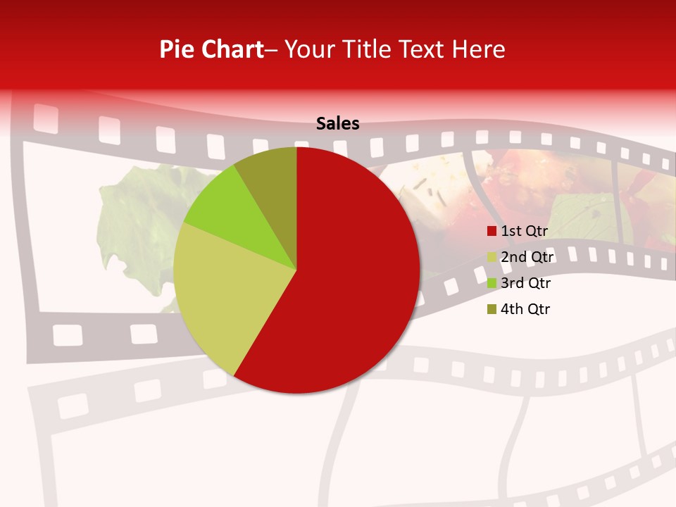 A Film Strip With A Salad On It PowerPoint Template