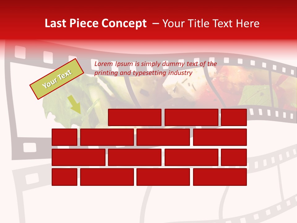 A Film Strip With A Salad On It PowerPoint Template