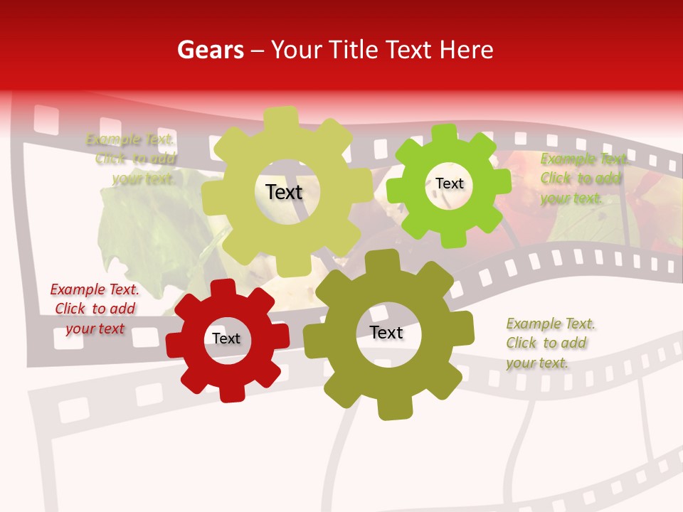 A Film Strip With A Salad On It PowerPoint Template