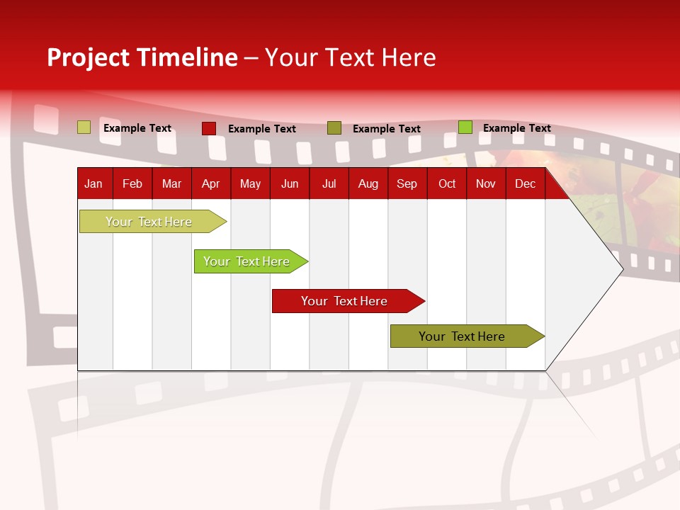 A Film Strip With A Salad On It PowerPoint Template