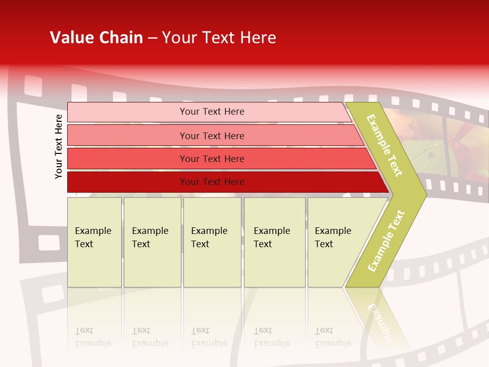 A Film Strip With A Salad On It PowerPoint Template