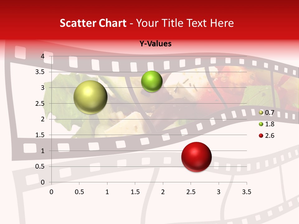 A Film Strip With A Salad On It PowerPoint Template