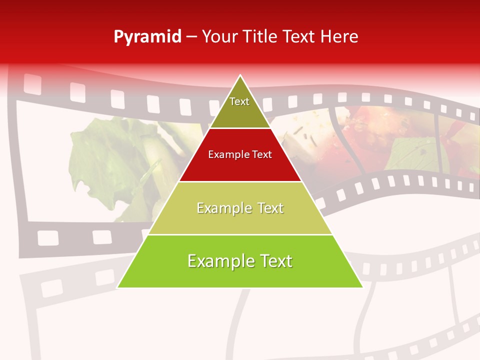 A Film Strip With A Salad On It PowerPoint Template