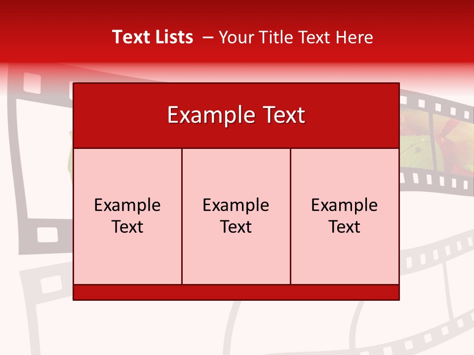 A Film Strip With A Salad On It PowerPoint Template