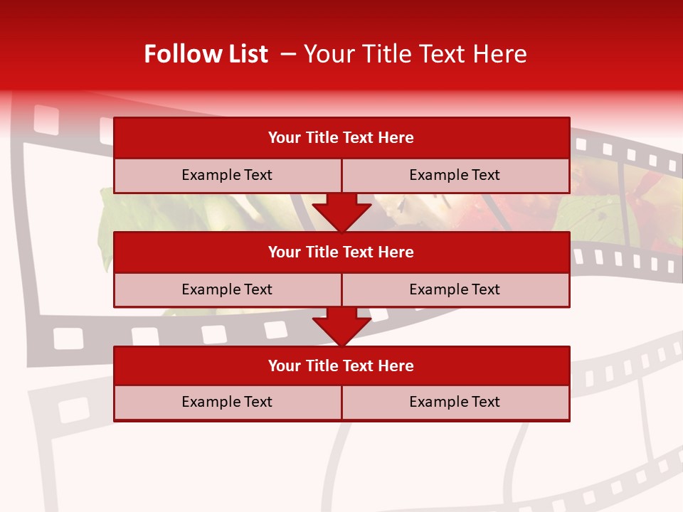 A Film Strip With A Salad On It PowerPoint Template