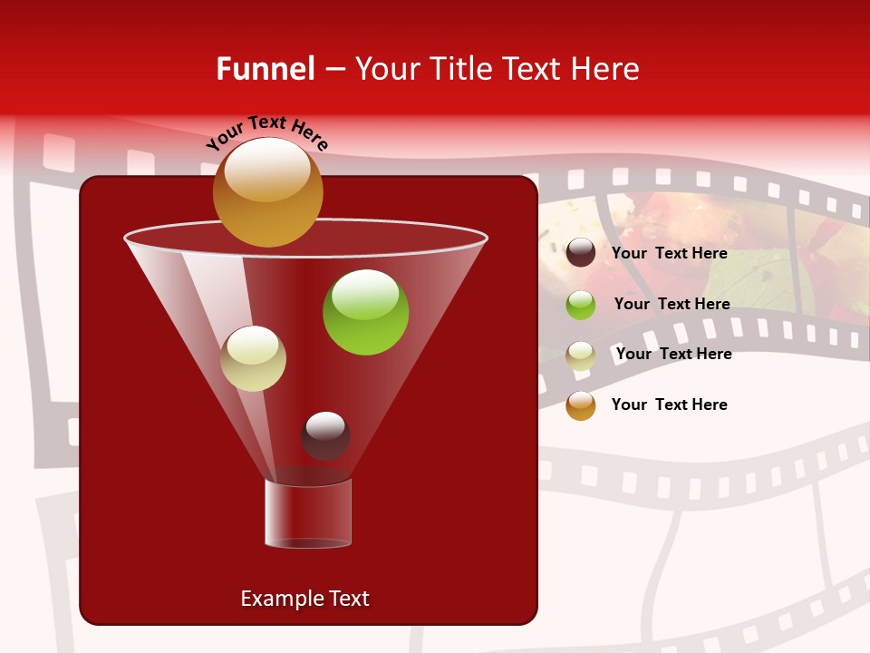 A Film Strip With A Salad On It PowerPoint Template