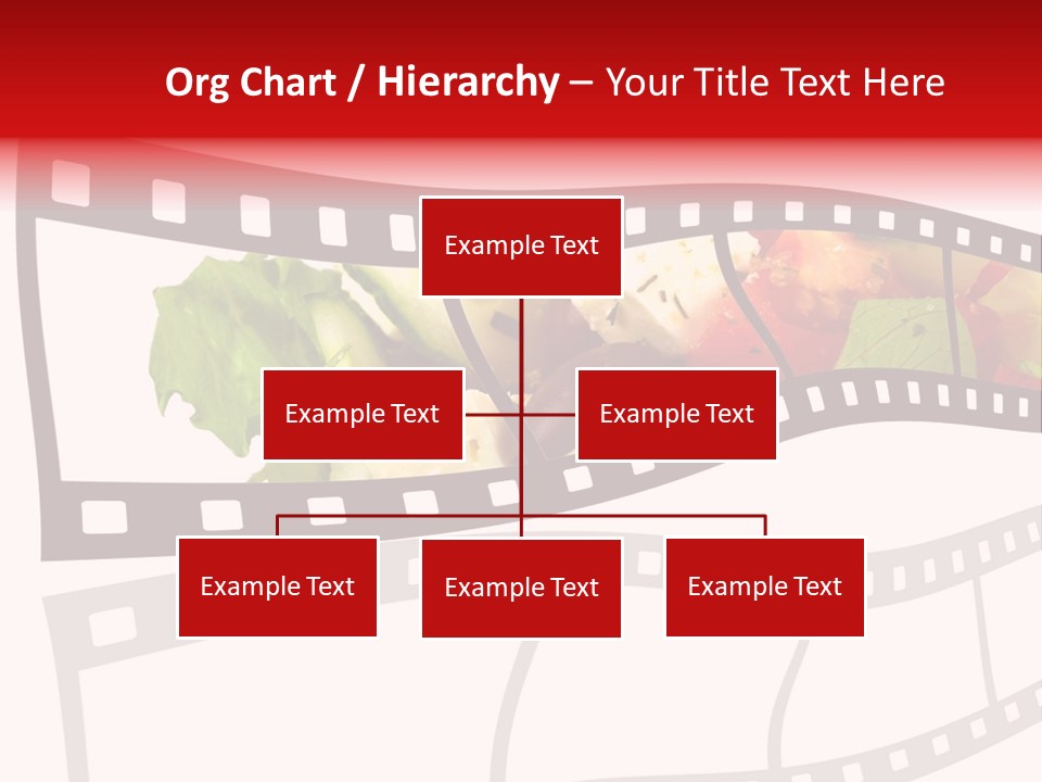 A Film Strip With A Salad On It PowerPoint Template