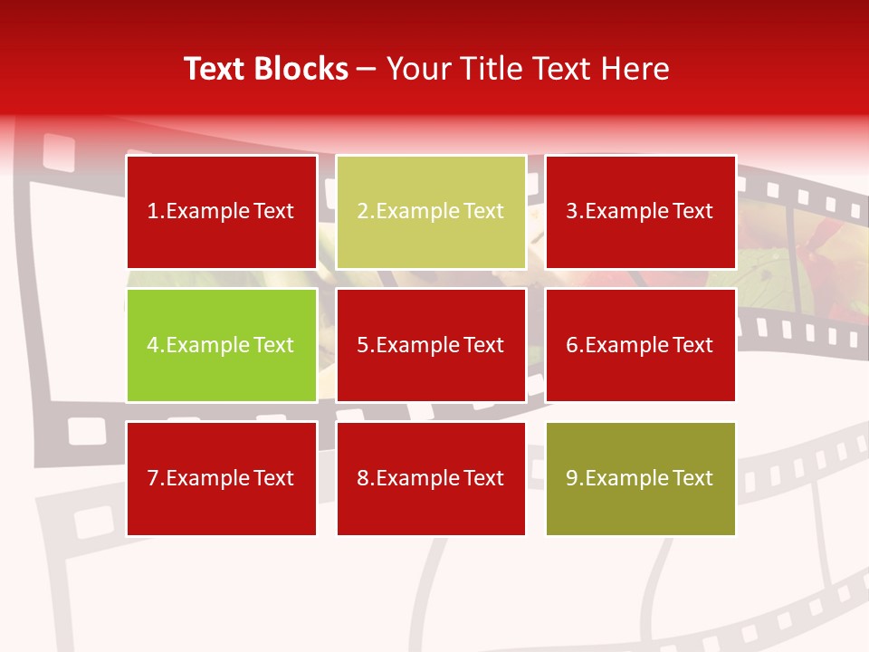 A Film Strip With A Salad On It PowerPoint Template