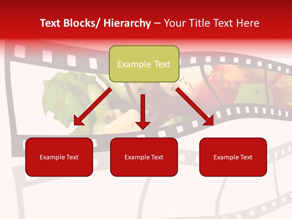 A Film Strip With A Salad On It PowerPoint Template