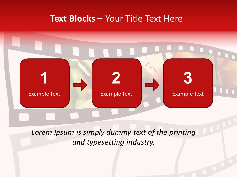A Film Strip With A Salad On It PowerPoint Template