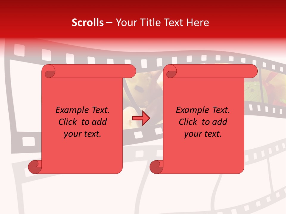 A Film Strip With A Salad On It PowerPoint Template