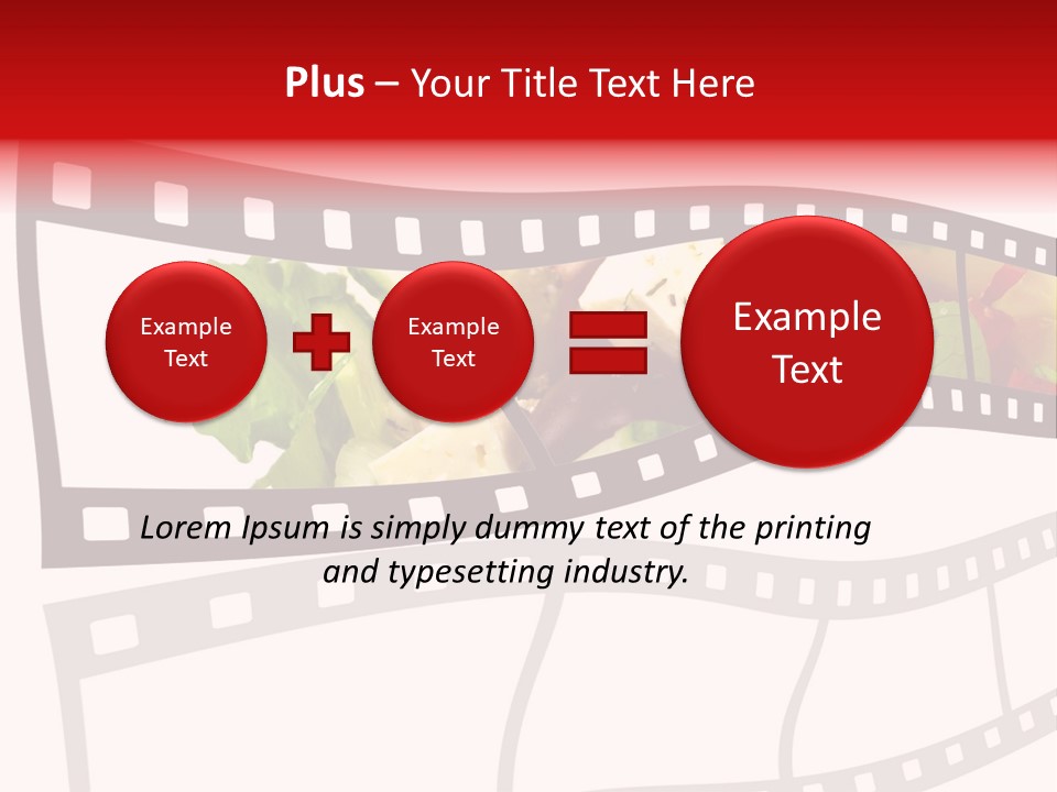 A Film Strip With A Salad On It PowerPoint Template