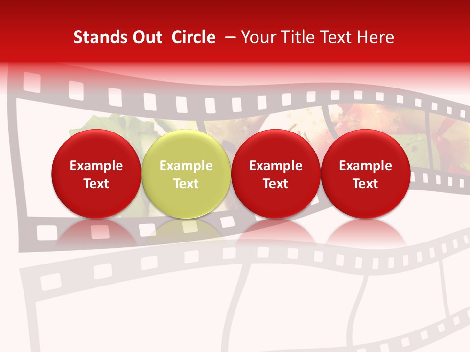 A Film Strip With A Salad On It PowerPoint Template