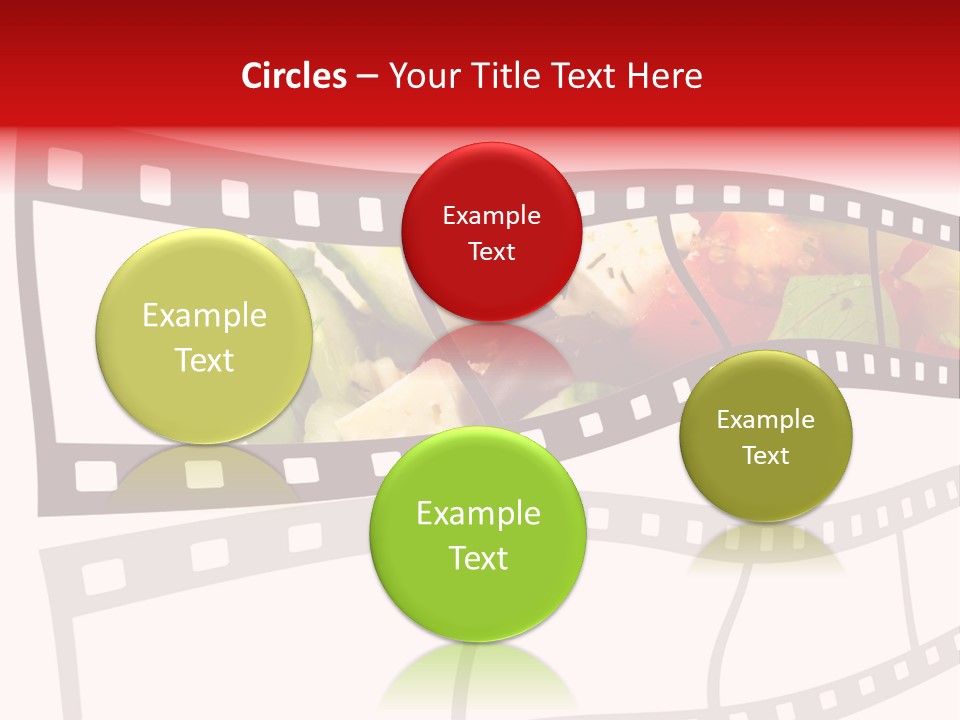 A Film Strip With A Salad On It PowerPoint Template