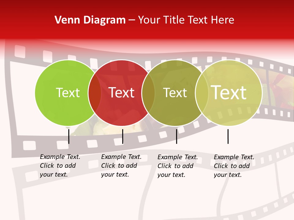 A Film Strip With A Salad On It PowerPoint Template