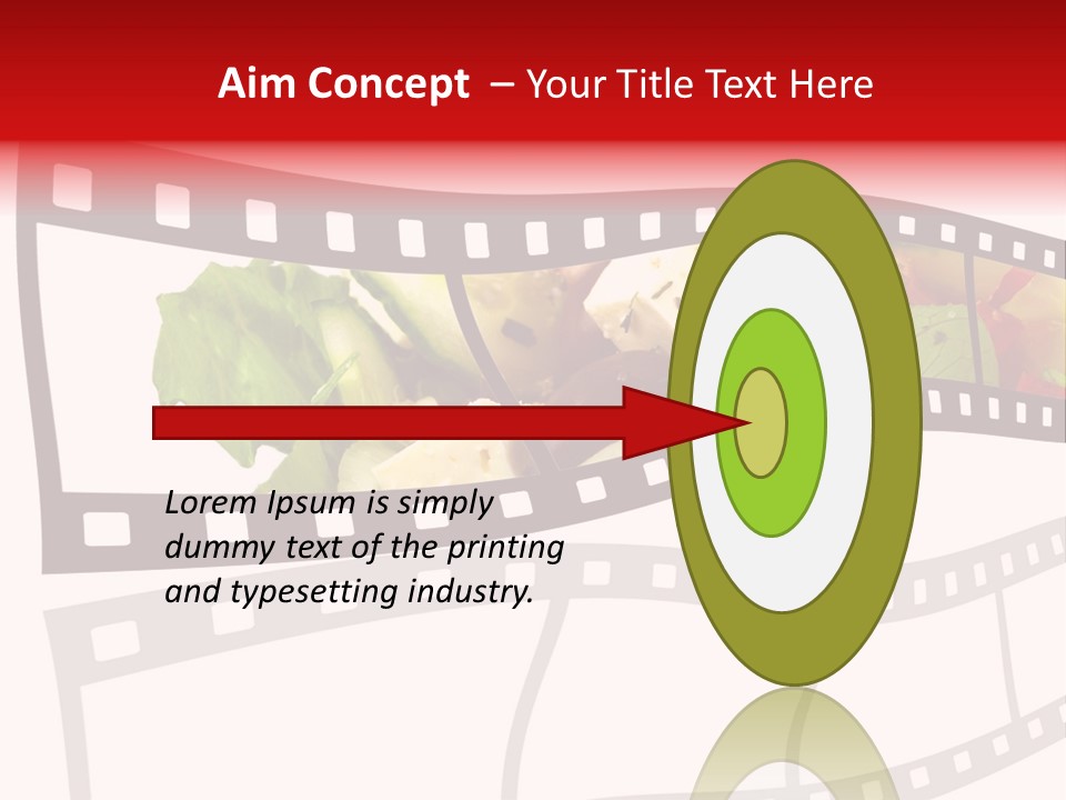 A Film Strip With A Salad On It PowerPoint Template