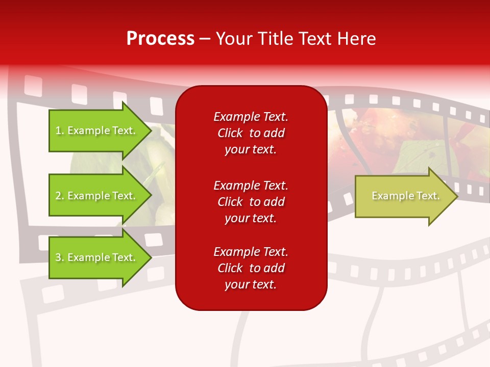A Film Strip With A Salad On It PowerPoint Template