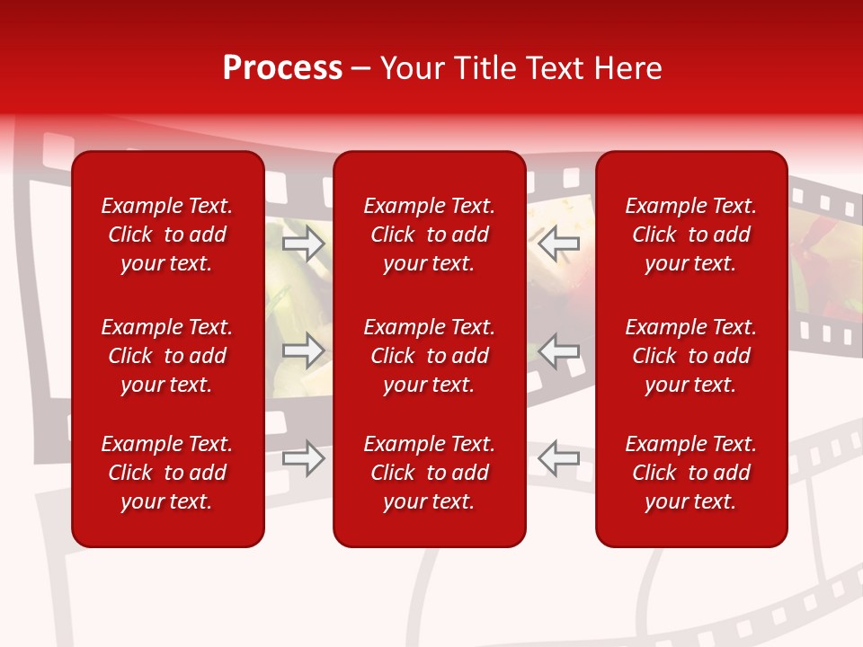 A Film Strip With A Salad On It PowerPoint Template