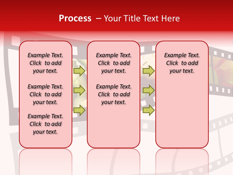 A Film Strip With A Salad On It PowerPoint Template