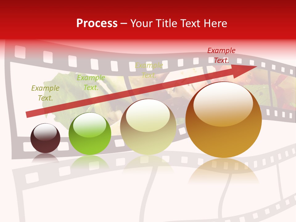 A Film Strip With A Salad On It PowerPoint Template