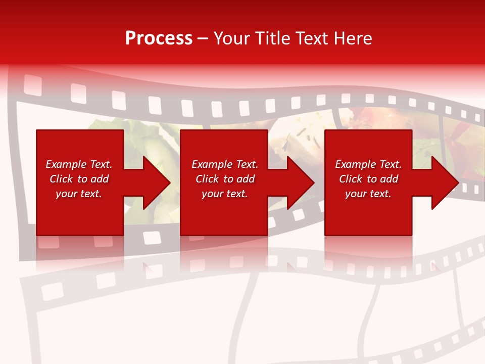 A Film Strip With A Salad On It PowerPoint Template