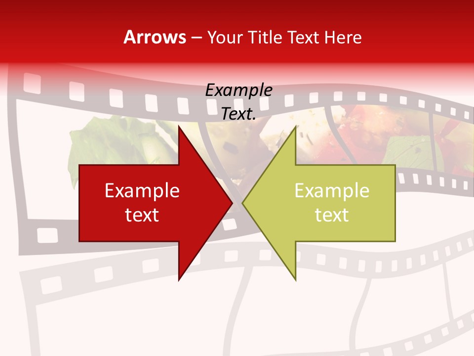 A Film Strip With A Salad On It PowerPoint Template